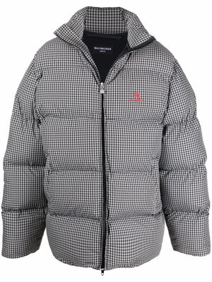 Balenciaga check pattern puffer jacket - Black