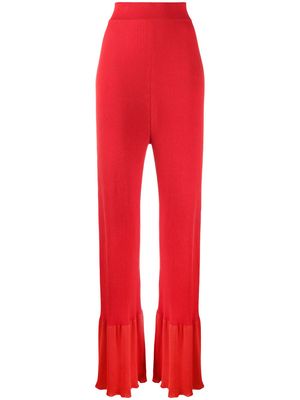 Stella McCartney rib-knit long-length trousers - Red
