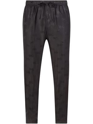 Dolce & Gabbana logo-jacquard drawstring track pants - Black