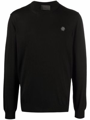 Philipp Plein Istitutional merino-knit jumper - Black