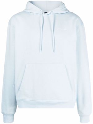 Jacquemus logo-print organic cotton hoodie - Blue