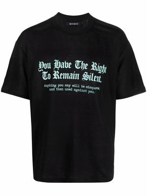 MISBHV text-print linen T-shirt - Black