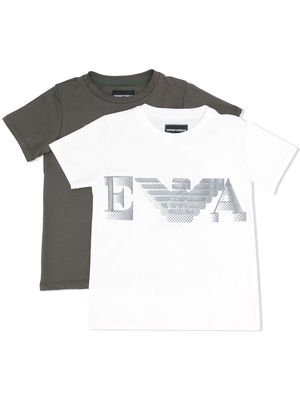 Emporio Armani Kids logo-print cotton T-Shirt - White