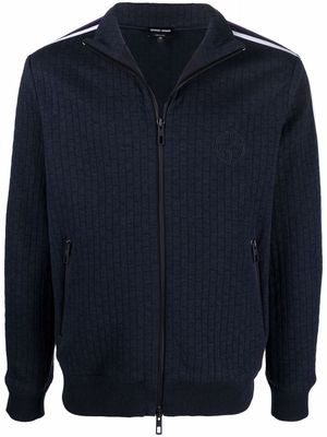 Giorgio Armani side stripe detail sweater - Blue