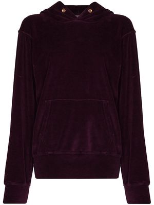 Les Tien cropped velvet hoodie - Purple