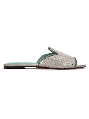 Blue Bird Shoes patent leather woven mules - Grey