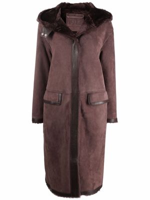 Desa 1972 hooded sheepskin coat - Brown