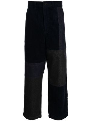 FIVE CM corduroy panelled straight trousers - Blue