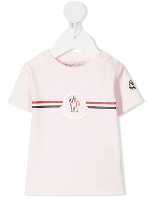 Moncler Enfant logo-print T-shirt - Pink