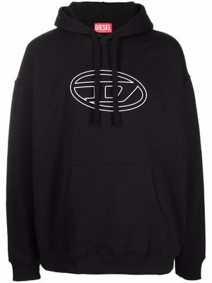 Diesel logo-print cotton hoodie - Black