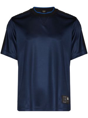 Fendi logo-trim T-shirt - Blue