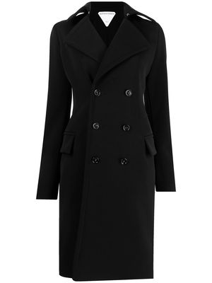 Bottega Veneta wool-blend double-breasted coat - Black