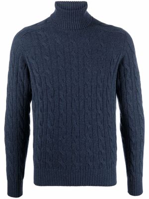 Cruciani cable-knit wool-cashmere jumper - Blue