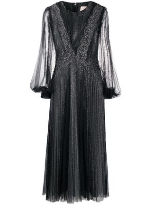 Christopher Kane glitter tulle pleated dress - Black