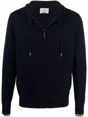 Bally long-sleeved zipped-up hoodie - Blue