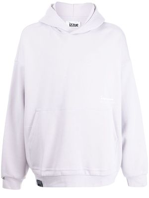 izzue logo-print pullover hoodie - Purple