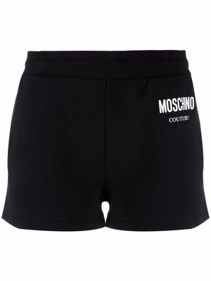 Moschino logo-print track shorts - Black