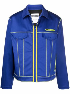Moschino two-tone zip-up jacket - Blue