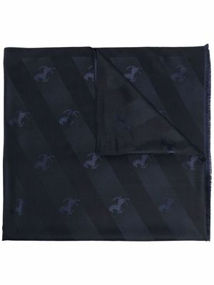 Ferrari Prancing horse-embroidered scarf - Blue