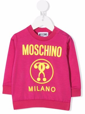 Moschino Kids logo-print cotton sweatshirt - Pink