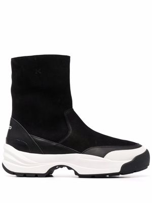 Kenzo chunky sole leather boots - Black