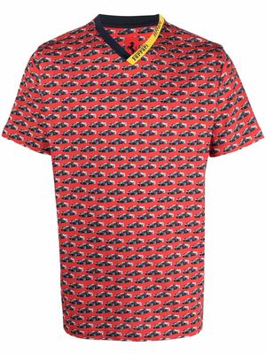 Ferrari all-over logo-print T-shirt - Red