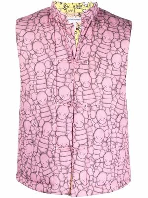 Comme Des Garçons Shirt x Kaws graphic print gilet - Pink