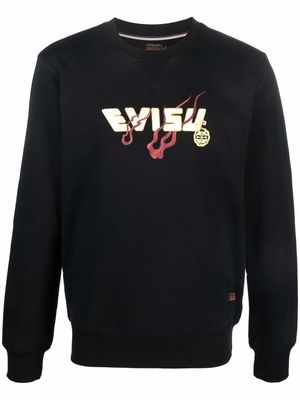 Evisu logo-print cotton sweatshirt - Black