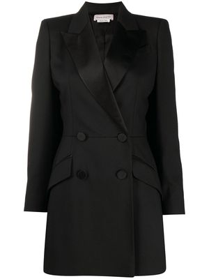 Alexander McQueen double-breasted tailored cape coat - Black