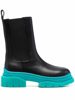 ASH contrasting-sole leather boots - Black