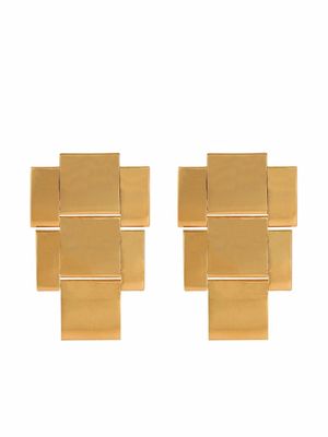 Balmain chunky chain drop earrings - Gold