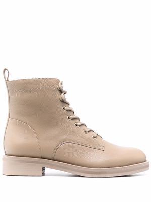 12 STOREEZ leather 35mm ankle boots - Neutrals