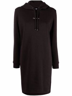 Calvin Klein logo-print hoodie short dress - Black