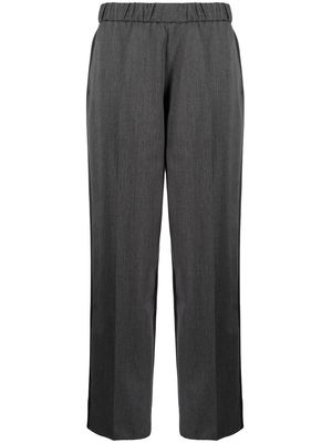 Sueundercover high-waisted wool-trim trousers - Grey