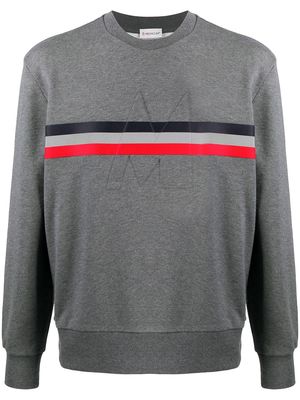 Moncler tricolour stripe jumper - Grey