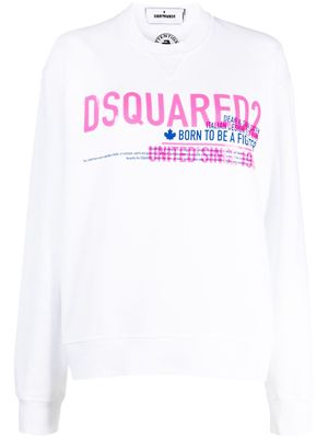 Dsquared2 logo print cotton sweatshirt - White