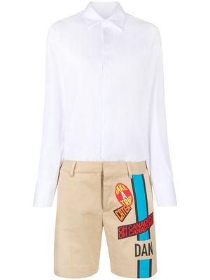 Dsquared2 printed shorts and shirt playsuit - White