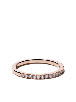 De Beers Jewellers 18kt rose gold DB Classic half pavé diamond band - Pink