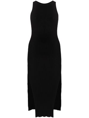 Dion Lee side slit asymmetric midi dress - Black