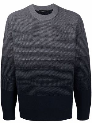 Theory Burton gradient knitted jumper - Grey