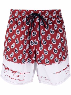 ETRO paisley print swim shorts - Red