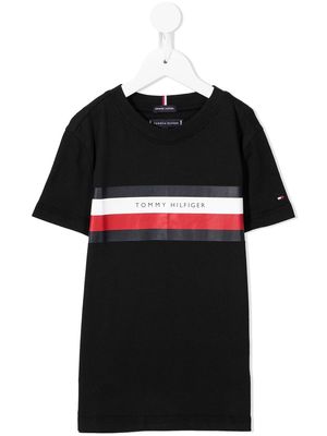 Tommy Hilfiger Junior logo-print cotton T-shirt - Black