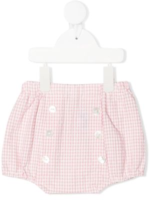 Siola gingham-print button-up shorts - Pink