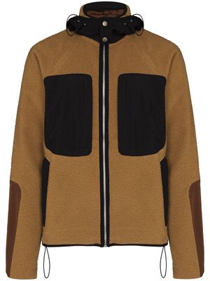 Arnar Mar Jonsson panelled hooded jacket - Brown