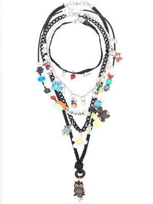 Amir Slama five-strand charm necklace - Black