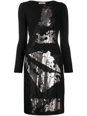 Bottega Veneta Pre-Owned mirror effect long-sleeved dress - Black