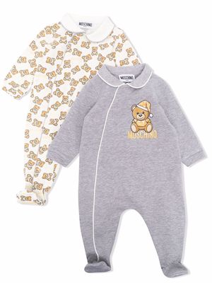 Moschino Kids Teddy Bear motif 2 pack pyjamas - Grey