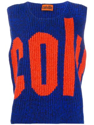 colville knitted logo gilet - Blue