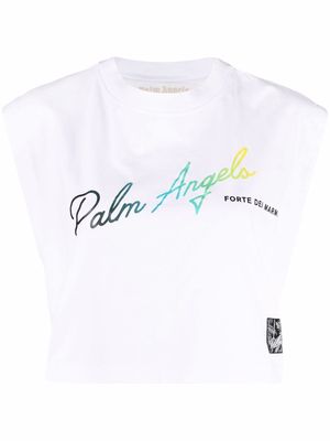 Palm Angels logo-print tank top - White