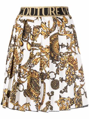 Versace Jeans Couture Barocco-print pleated skirt - Black